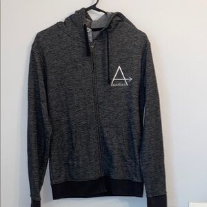 Next Level Apparel Gray Zip Up Sweater with Ribbed Cuffs